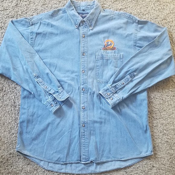Men's Vtg. Tide Racing Denim Button Down - Picture 2 of 8